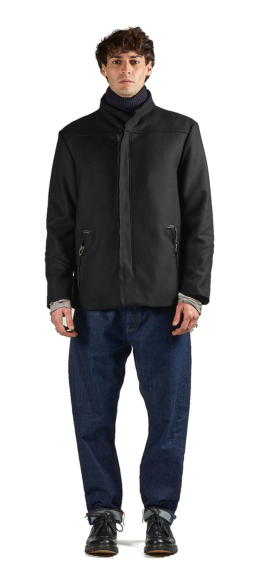 DANIELE BASTA LEATHER AND SILVER JACKET 